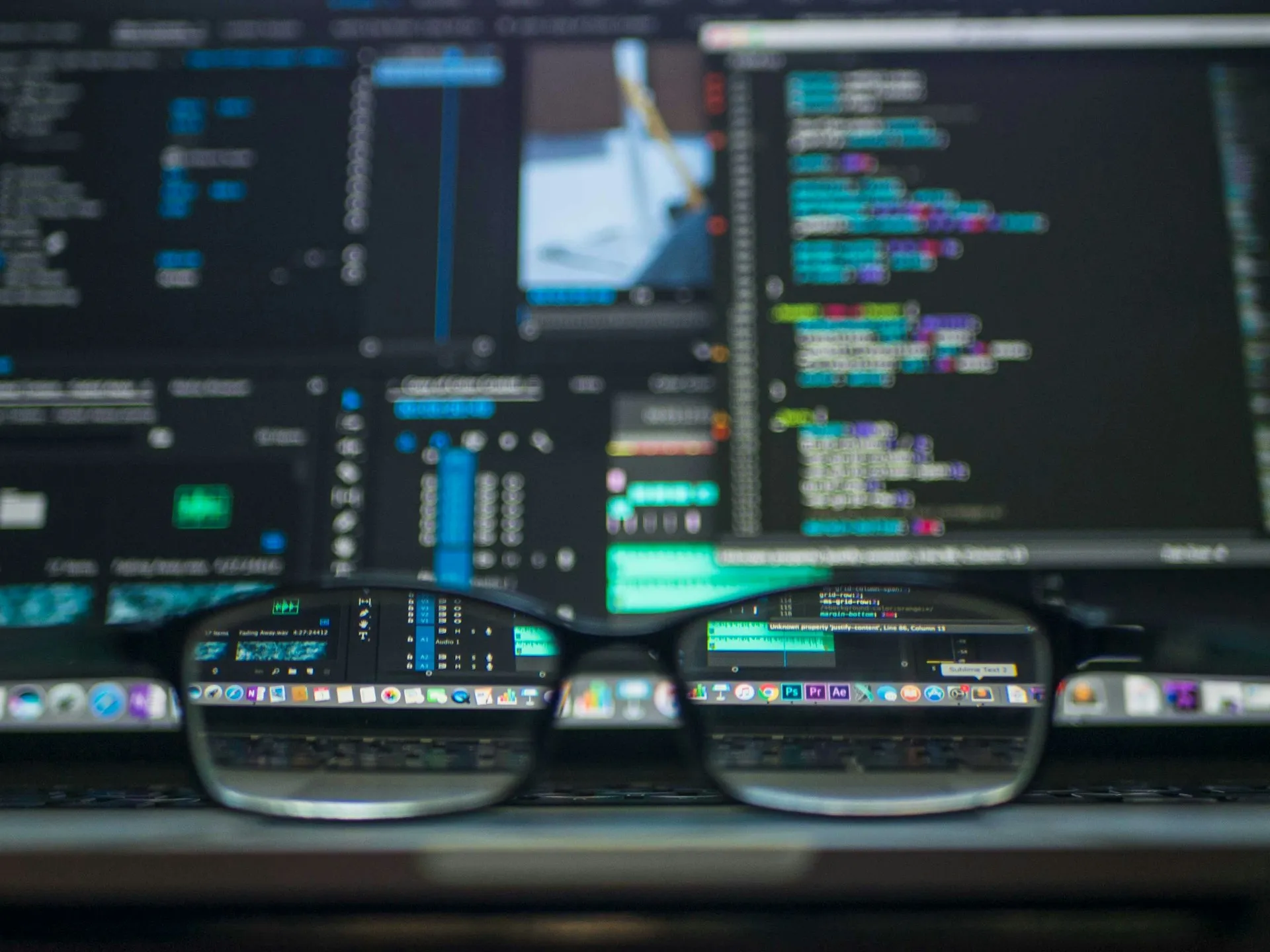 Developers reviewing code on screen