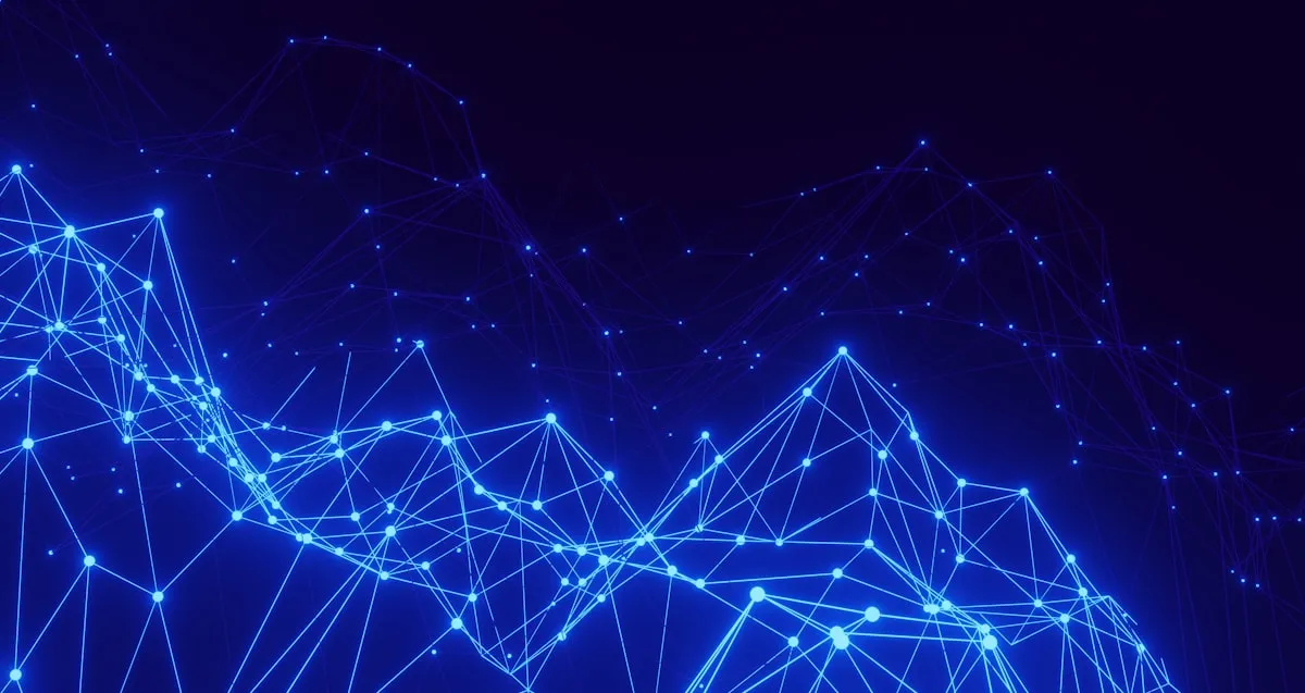 Abstract blue network data visualization
